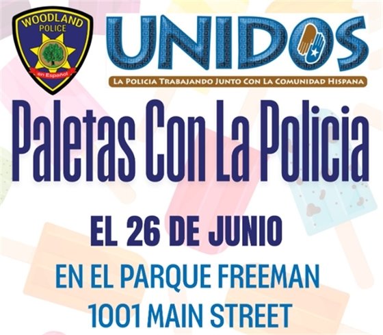 Flyer Reading "Paletas con la Policia"