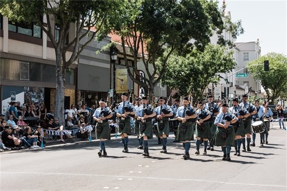 Bagpipers at 2024 Celtic Fest