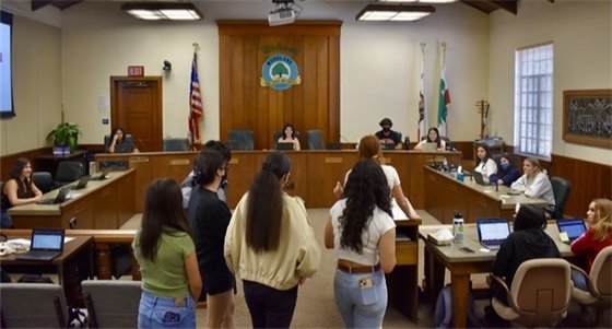 Students at a past year's Summer at City Hall event