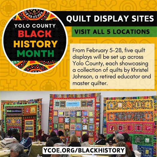 Yolo County Black History Month Quilt Display