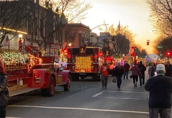 Illuminated Trucks at a Past Holiday Parade