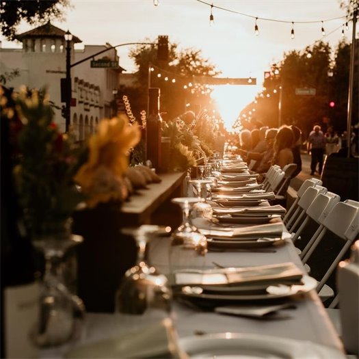 Photo of Dinner on Main table at sunset