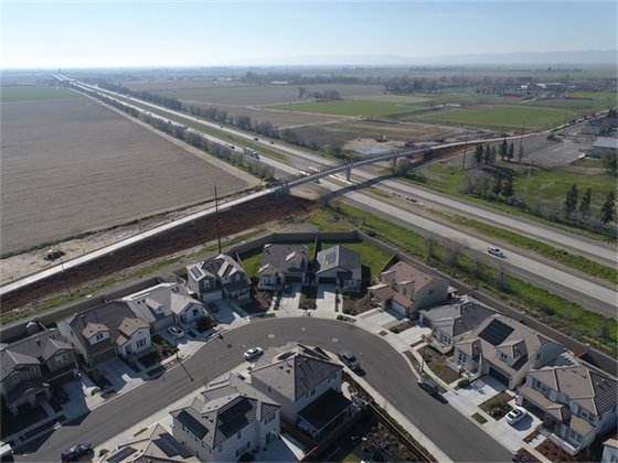 Aerial photo of new bridge from the Northeast