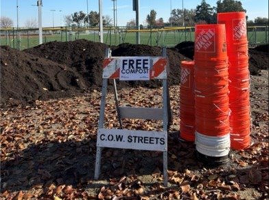 Photo of compost pile at Community Center
