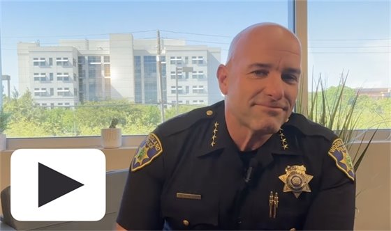 Screenshot of Chief Kinnan from Video with Play Button