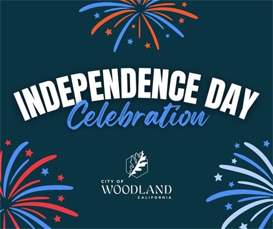 Independence Day Celebration graphic with blue background