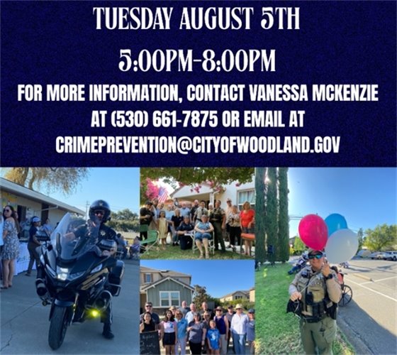 National Night Out graphic with pictures from past events