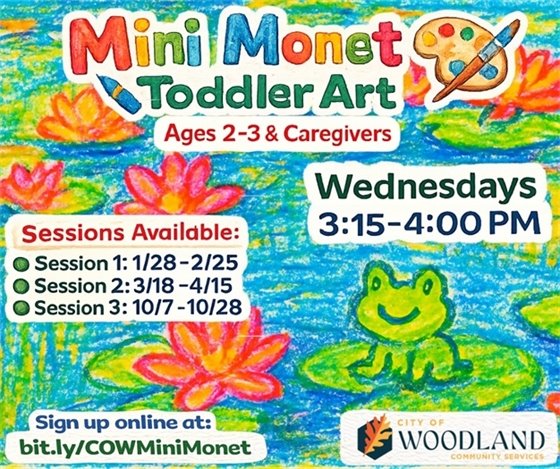 Graphic with crayon art background and Woodland branding