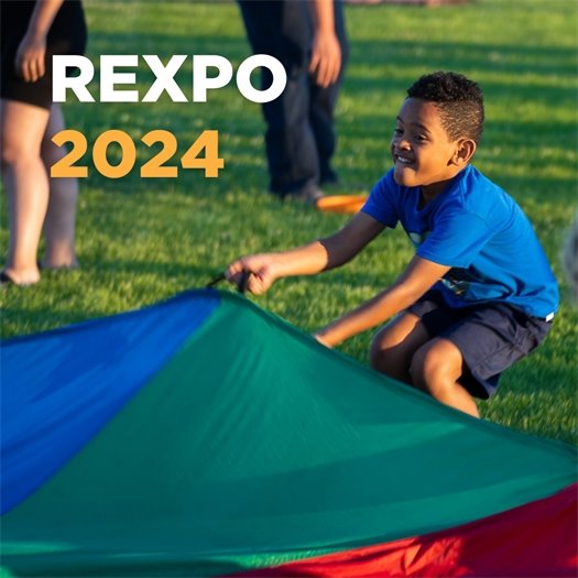 image of boy playing and REXPO 24 text