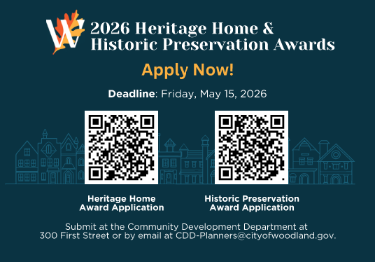 2026 Heritage Home and Historic Preservation Award Website Flyer - applications due May 15, 2026. 
