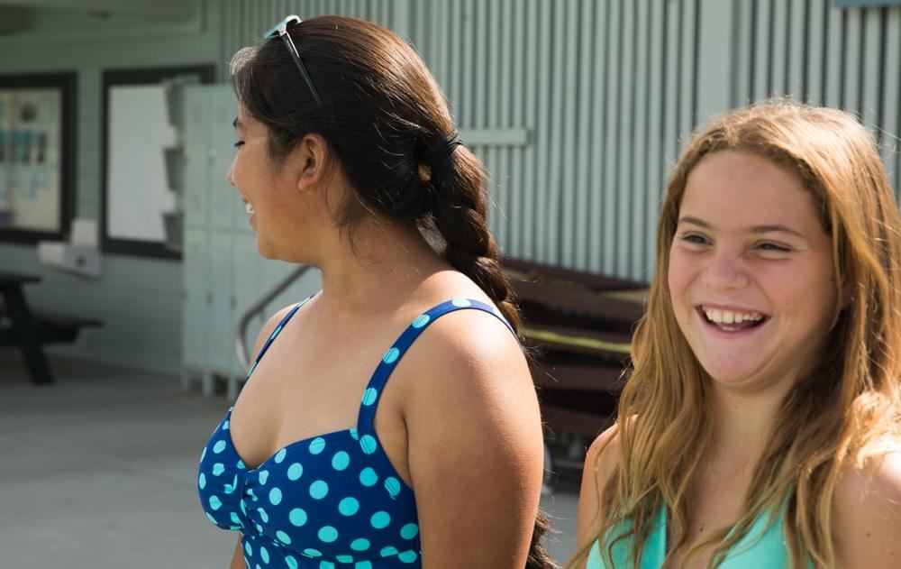 Two Young Girls Laughing