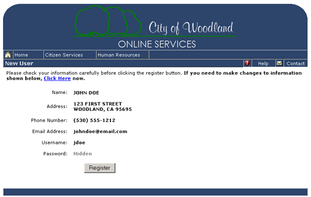 Verify your information