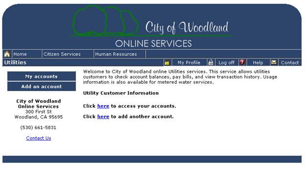 Access your utility billing account