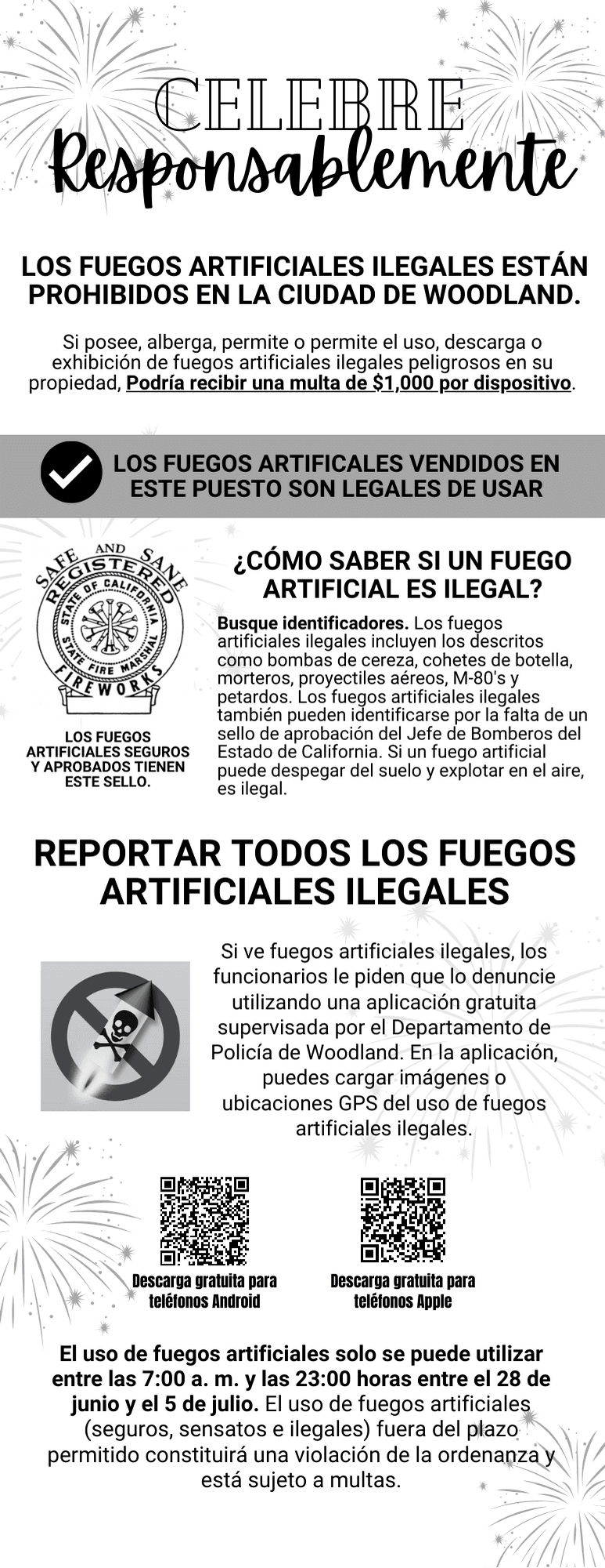 Fireworks Flyer - Spanish