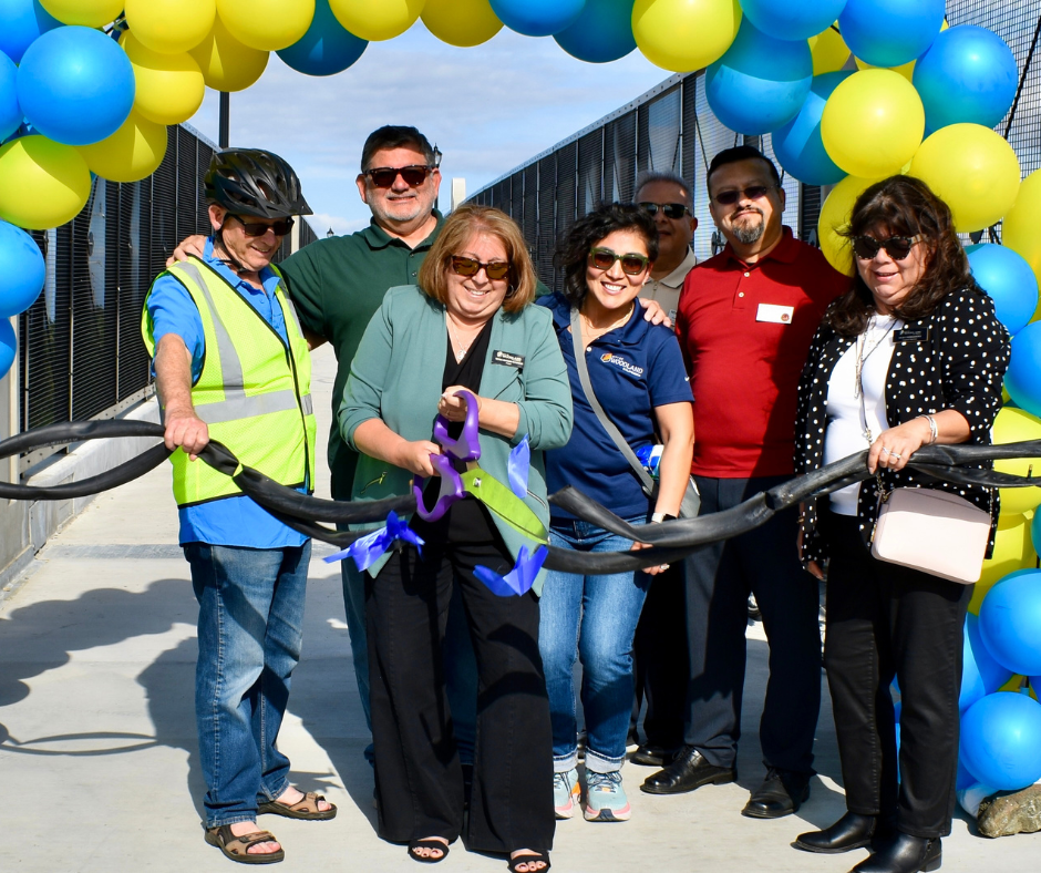 Ribbon cutting at bike and ped overcross