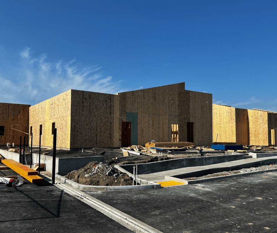 Project in Building Stage, lots of plywood and construction