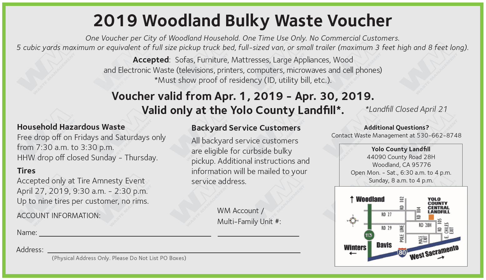 2019 Bulky Waste Voucher