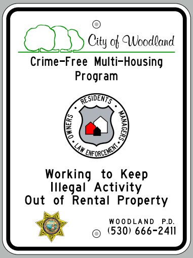 Crime Free Multi-Housing Street Sign