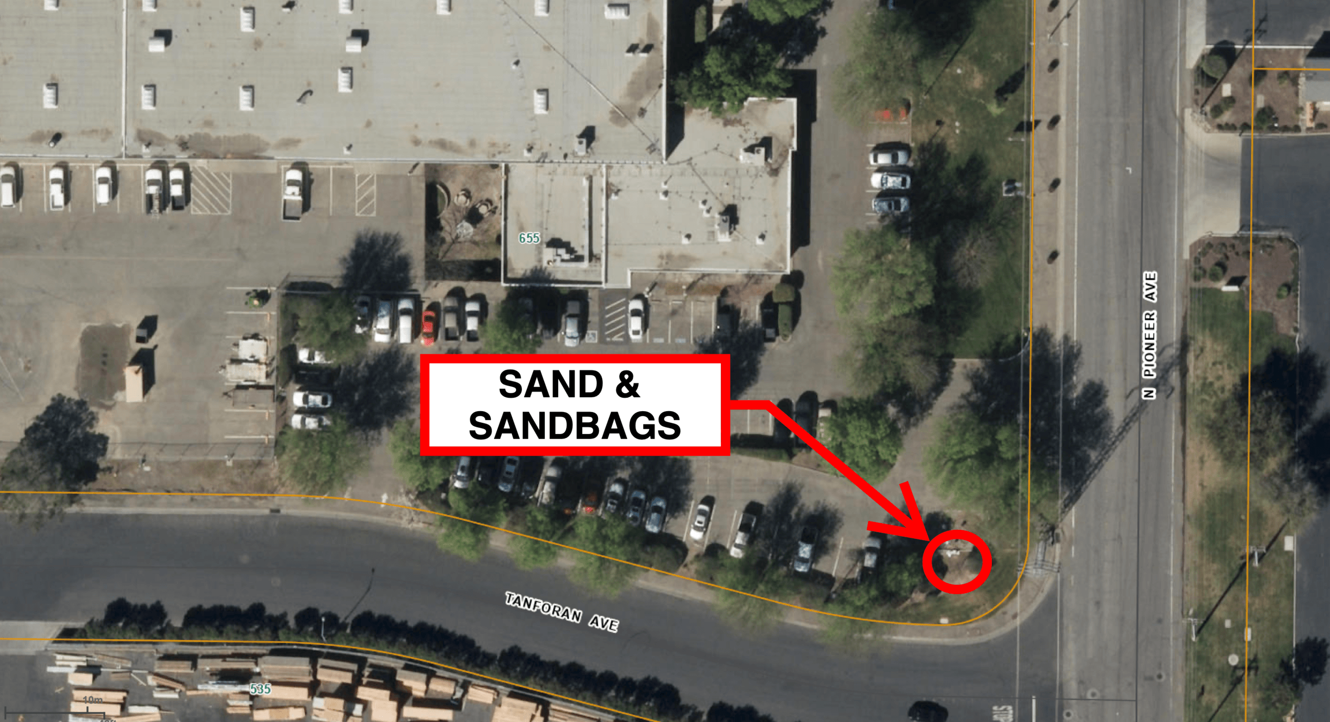 Municipal Service Center Sandbag Map Rainy Weather December 2022