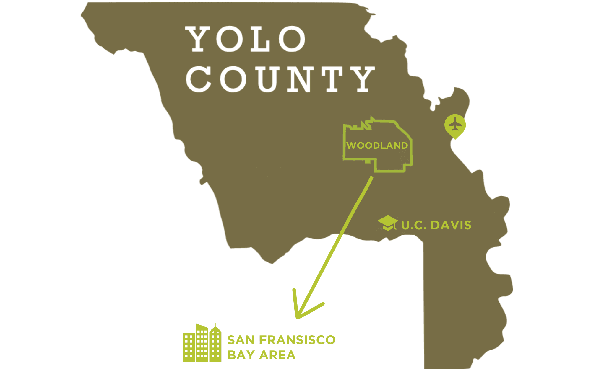 outline of yolo county with woodland outline highlighted